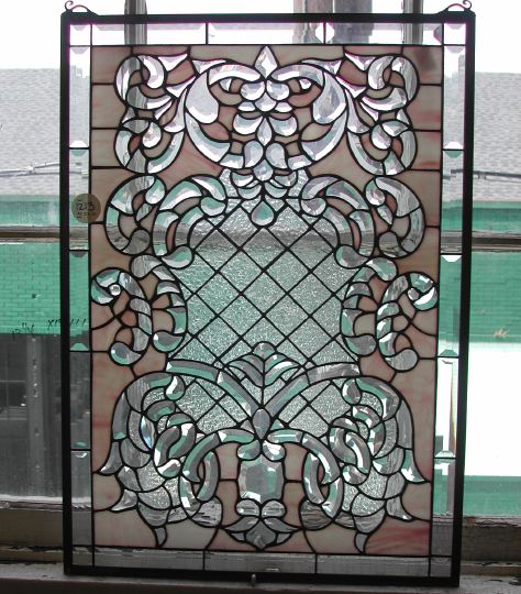 Appraisal: American Translucent White and Lavender Slag Pebbled and Beveled Glass