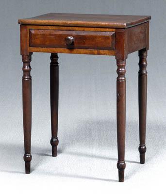 Appraisal: Southern cherry one drawer stand cherry with poplar walnut and