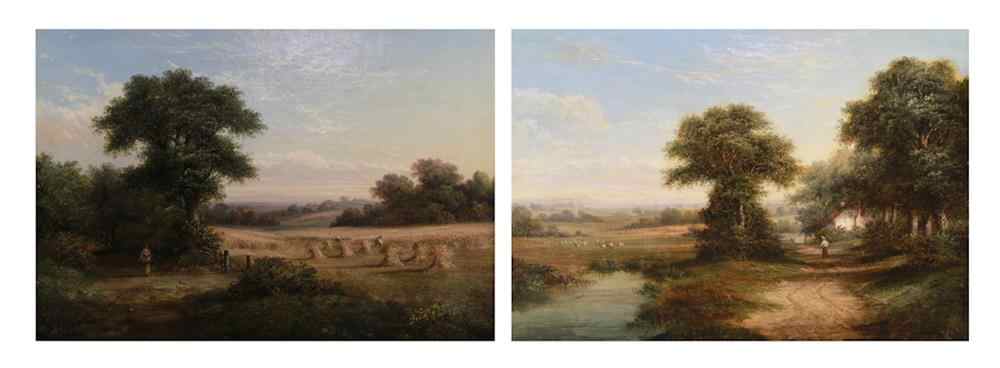 Appraisal: W WILLIAMS BRITISH TH CENTURY A PAIR OF LANDSCAPE BOWDLEY