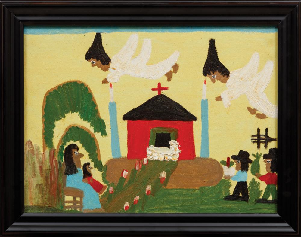 Appraisal: Clementine Hunter American Louisiana - Nativity oil on canvas monogrammed