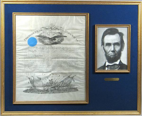 Appraisal: LINCOLN ABRAHAM - Document Signed Abraham Lincoln partially printed and