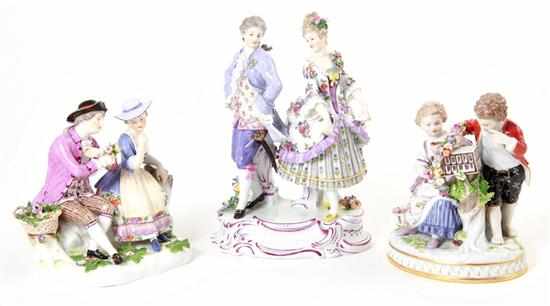 Appraisal: Meissen porcelain figures of romantic couples late th early th