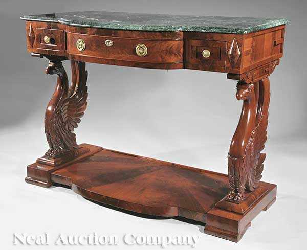 Appraisal: A Fine American Classical Carved Mahogany Pier Table early th