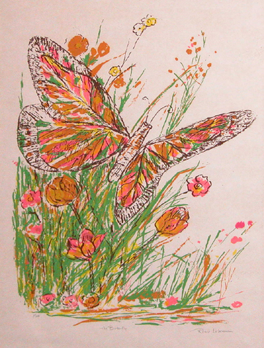 Appraisal: a The Butterfly b Color Reproduction of Degas Charcoal Drawing