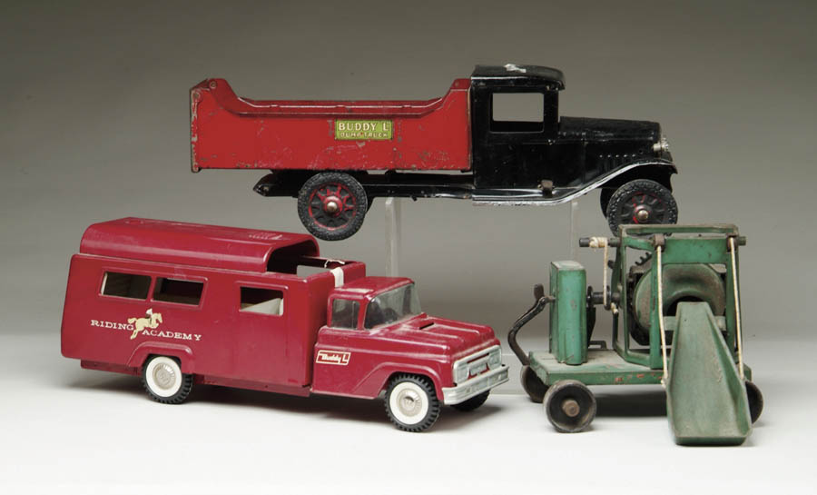 Appraisal: THREE BUDDY L TOYS Includes a green Buddy L cement