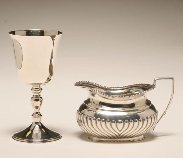 Appraisal: Late Edwardian English sterling silver creamer along with a later