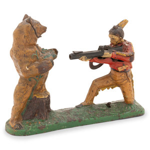 Appraisal: A J E Stevens Indian and the Bear Mechanical Bank