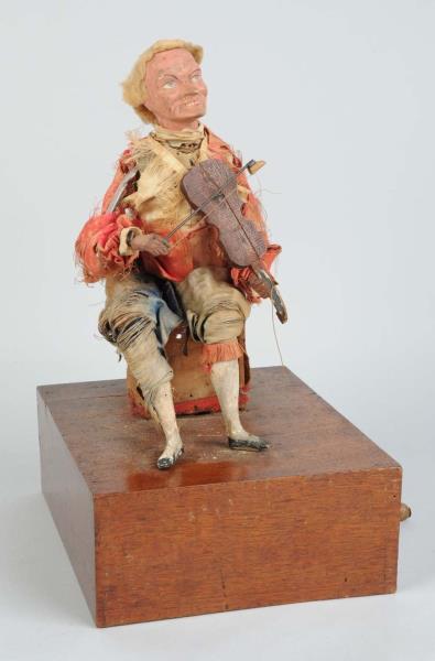 Appraisal: Early German Hand Cranked Musical Automaton Composition head and wooden