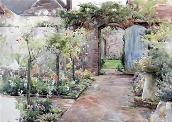 Appraisal: Harold Swanwick - watercolour The artist's garden at Wilmington x