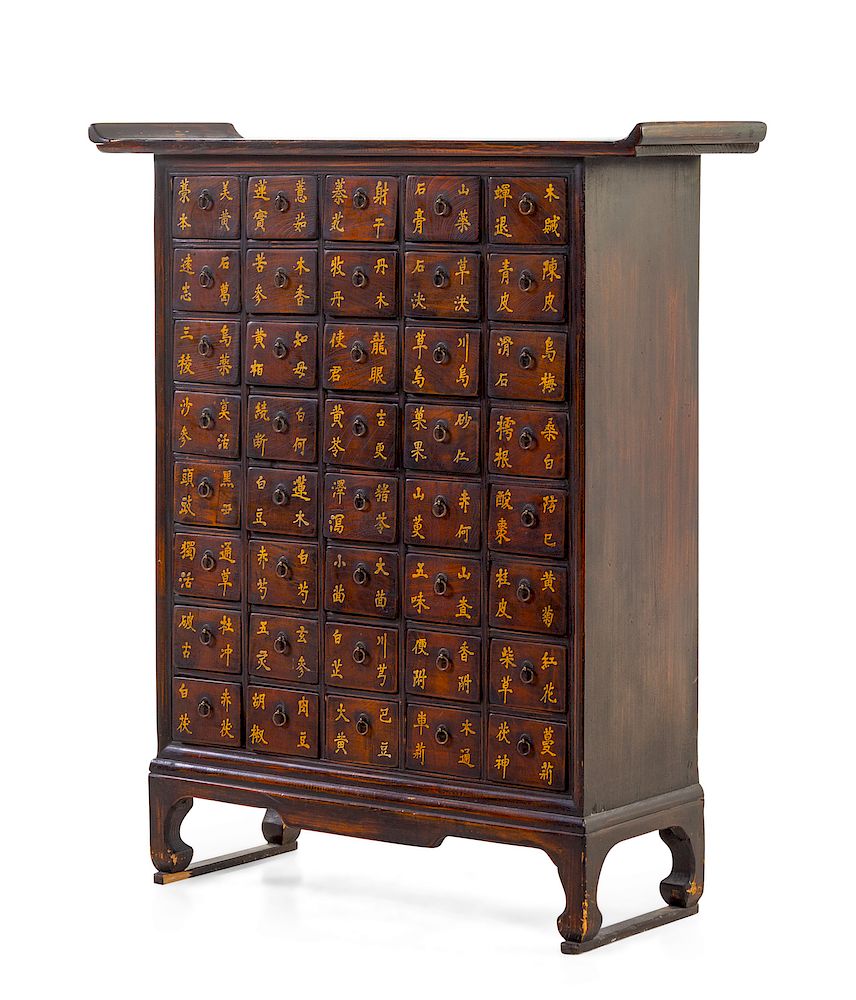 Appraisal: A Chinese Export Apothecary Cabinet TH CENTU A Chinese Export