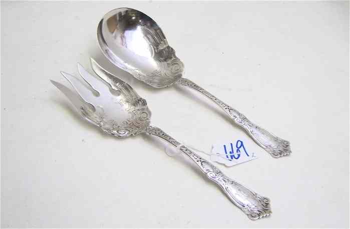 Appraisal: TWO PIECE SOLID STERLING SILVER SALAD SET by Wallace in