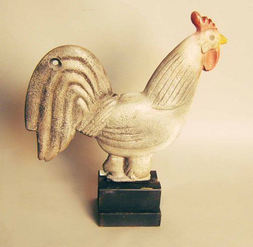 Appraisal: Cast iron rooster windmill weight th c h