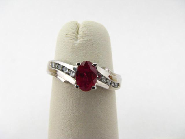 Appraisal: K White Gold Ruby and Diamond Ring