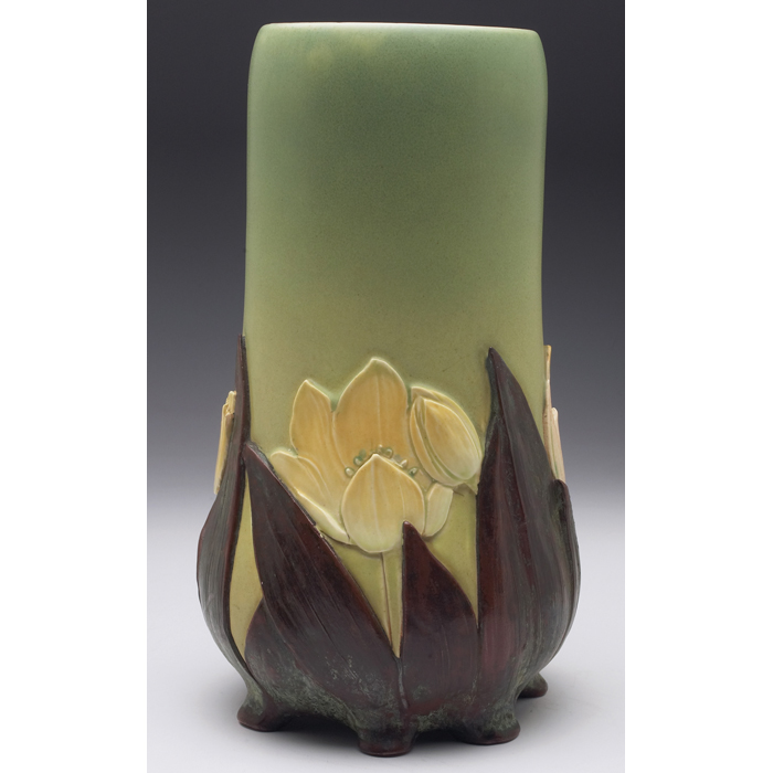 Appraisal: Rookwood vase unusual form in a matte glaze with deeply