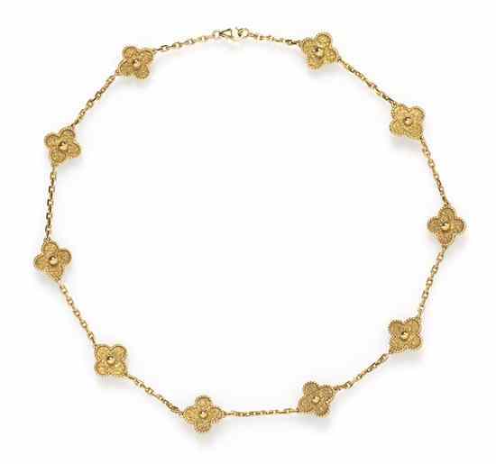 Appraisal: An Karat Yellow Gold Alhambra Necklace Van Cleef Arpels consisting