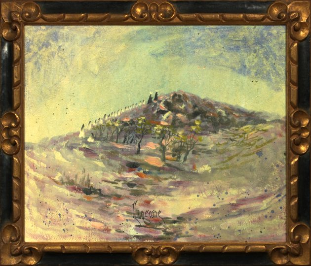 Appraisal: Don Cincone American b Landscape with Village Procession oil on