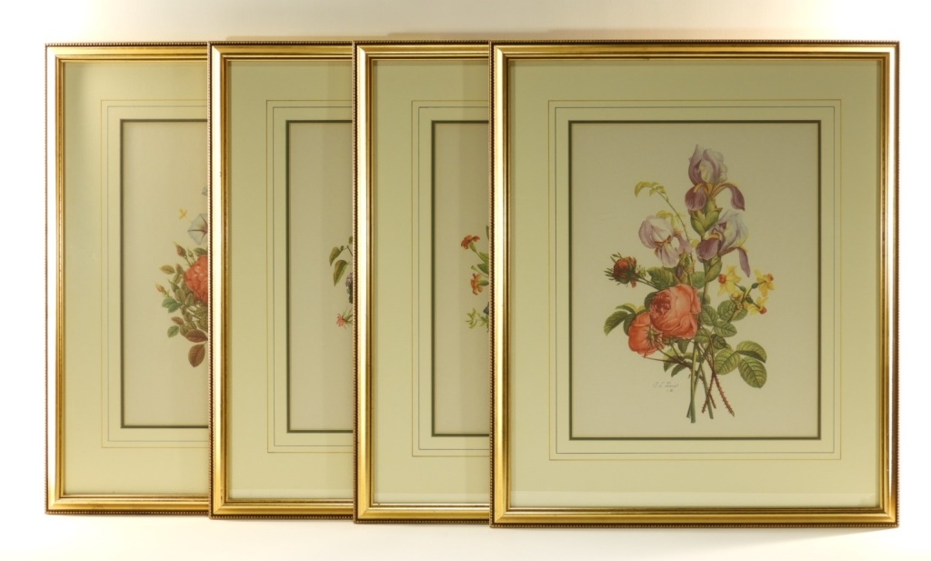 Appraisal: PREVOST DECORATIVE FLORAL SPRAY BOTANICAL PRINTS France - Set of