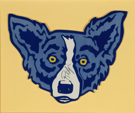 Appraisal: George Rodrigue American b Blue Dog Face Serigraph in color