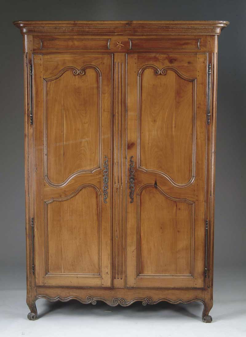 Appraisal: FINE CARVED INLAID FRENCH ARMOIRE Circa The two shaped paneled