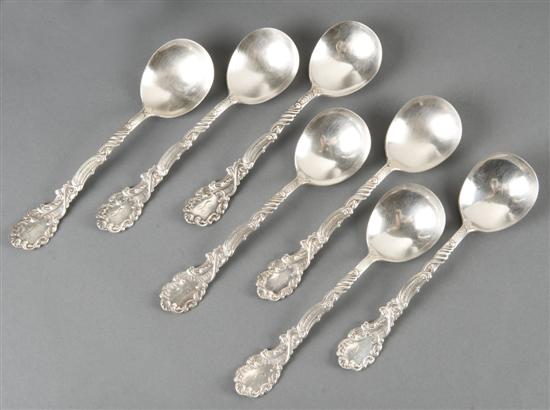 Appraisal: Group of Gorham sterling silver cream soup spoons In the