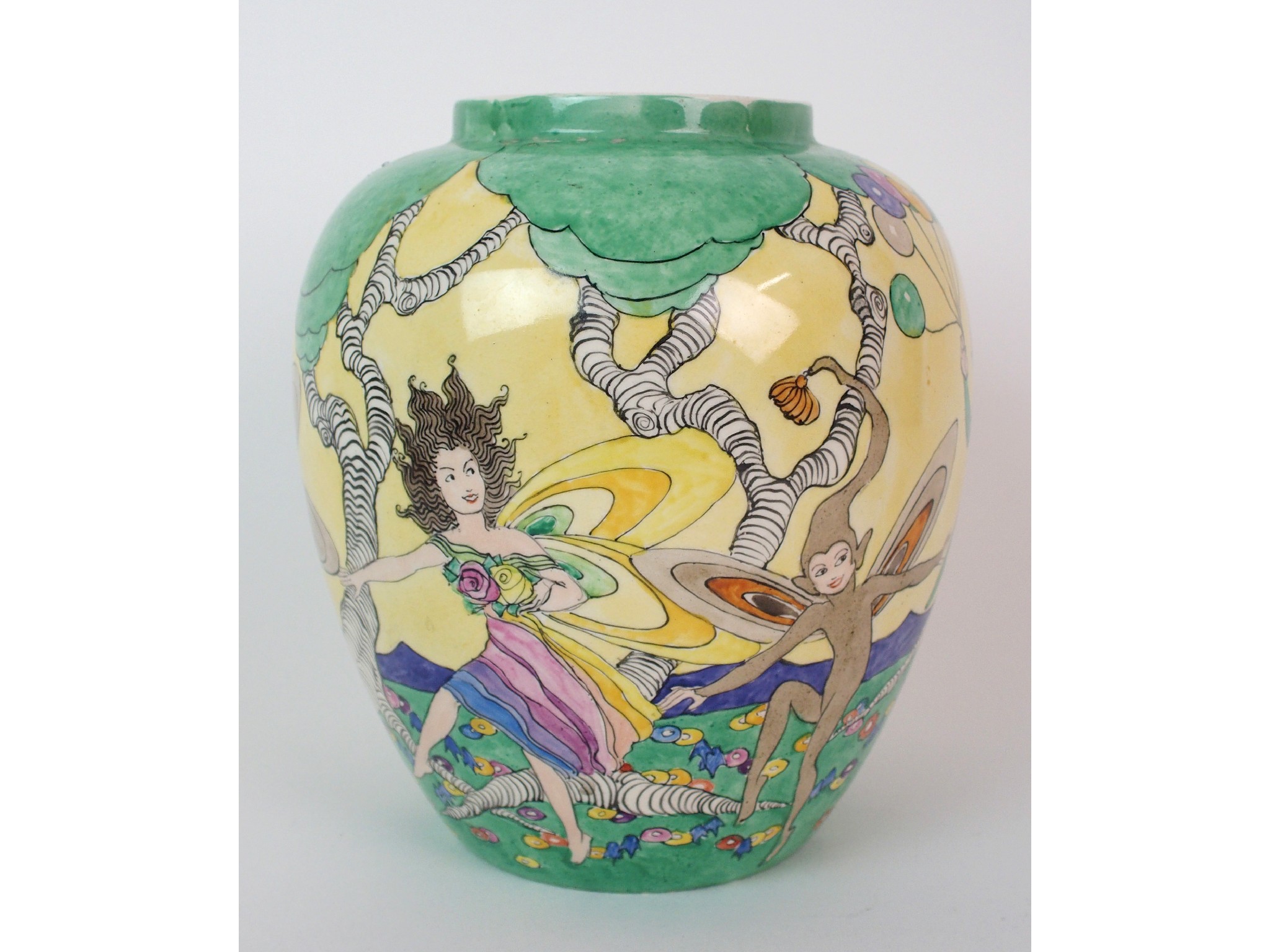 Appraisal: A Scottish painted pottery vase by Elizabeth Mary Watt -