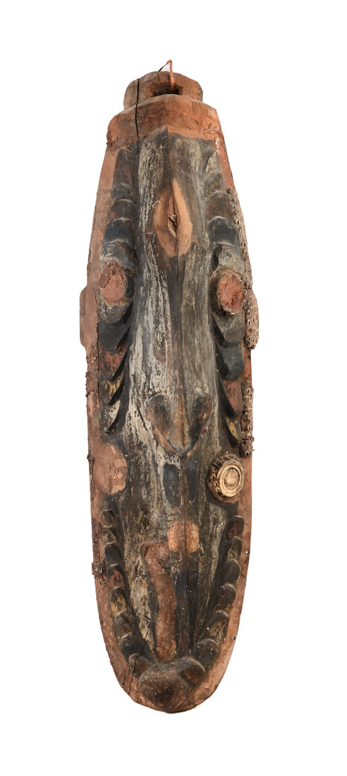 Appraisal: LARGE SEPIK RIVER CARVED DECORATED MASK Sepik River New Guinea