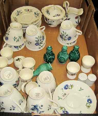 Appraisal: Collection of Wedgwood Cornel Cups Saucers Wedgwood Pot Pourri Cups