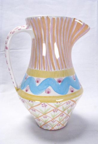 Appraisal: MacKenzie-Childs Artist Decorated Porcelain Lemonade pitcher inches tall