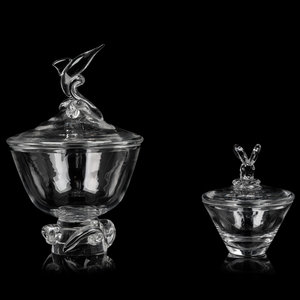 Appraisal: Two Steuben Glass Articles th Century comprising a centerpiece bowl