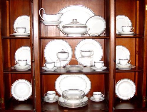 Appraisal: WEDGWOOD BLACK ULANDER CHINA SERVICE FOR pieces to include dinner