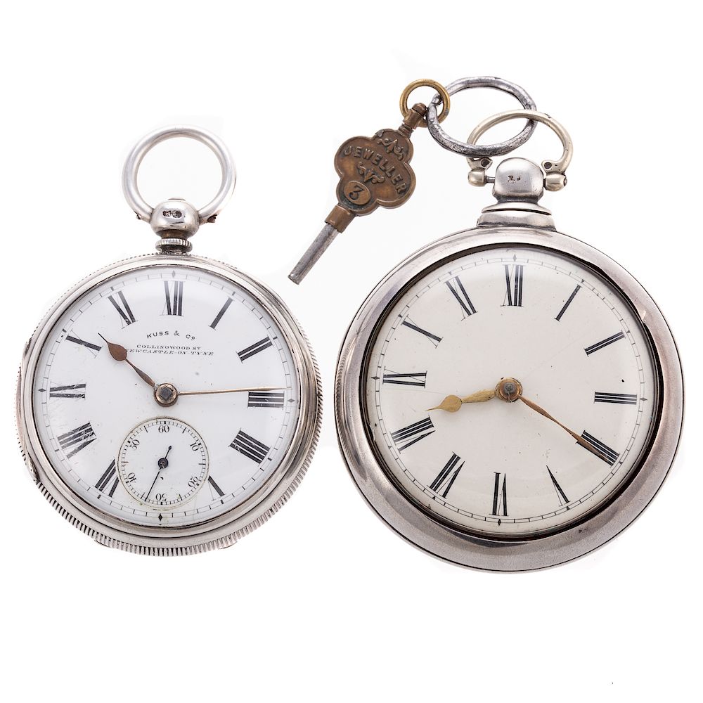 Appraisal: Two Gentlemen's Antique Pocket Watches c - silver case with