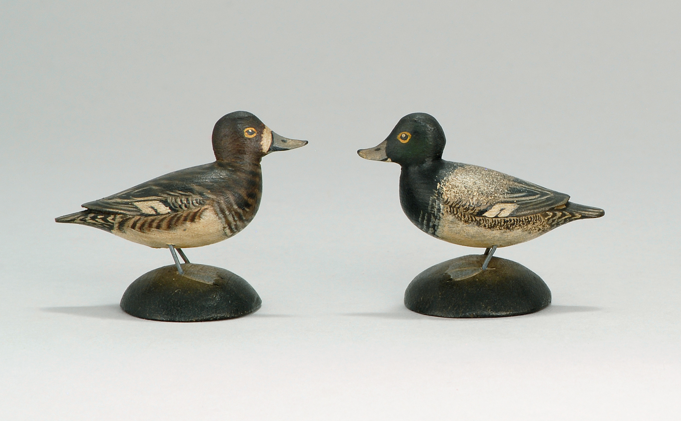 Appraisal: PAIR OF MINIATURE BLUEBILLS By A Elmer Crowell of East