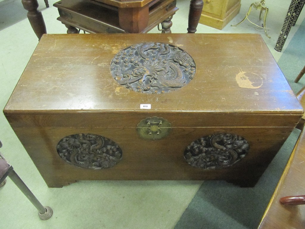 Appraisal: Chinese carved blanket chest