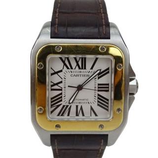 Appraisal: Man's Cartier de Santos Stainless Steel and Karat Yellow Gold