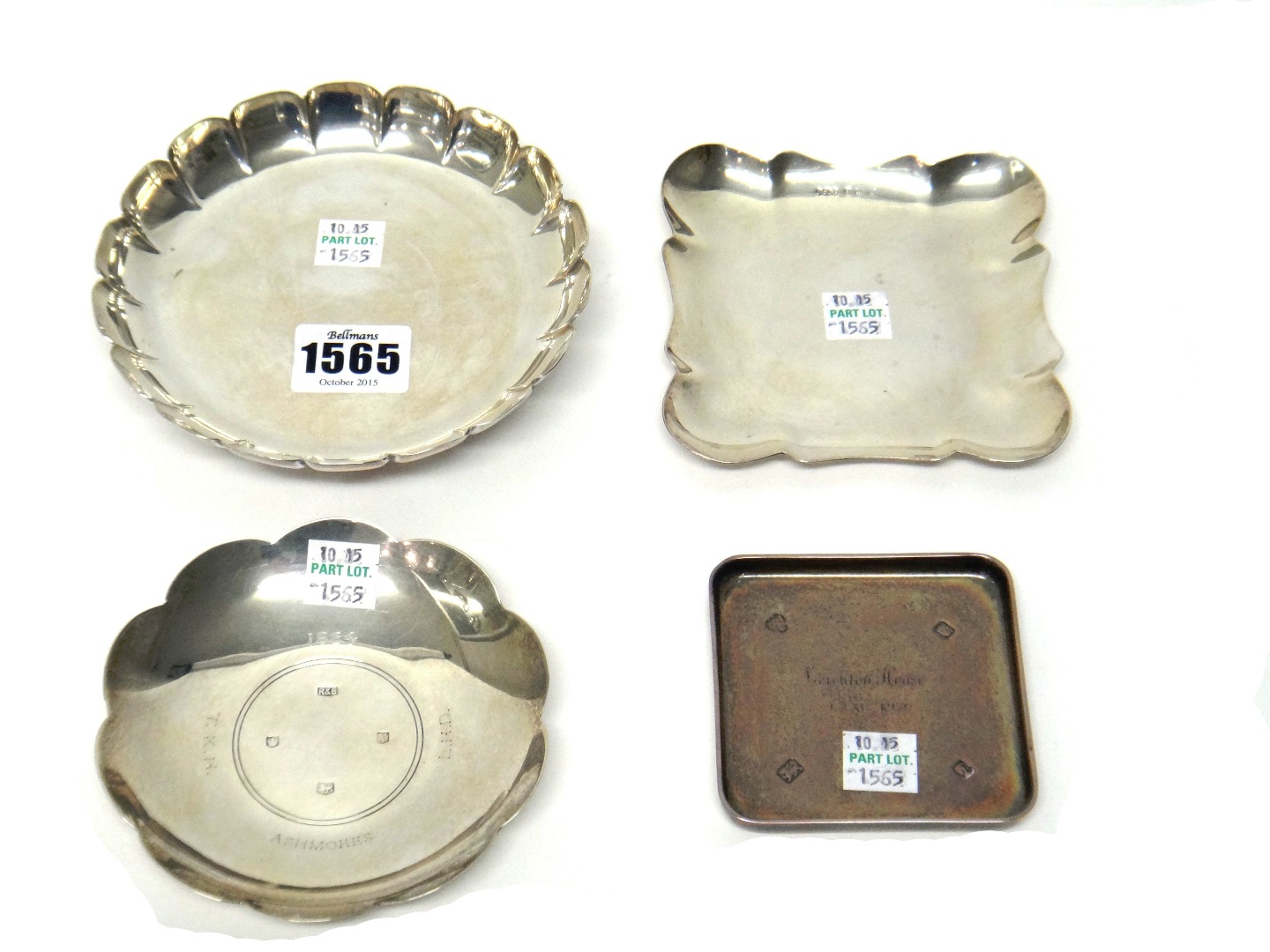 Appraisal: Silver comprising a Sterling circular dish having a shaped rim