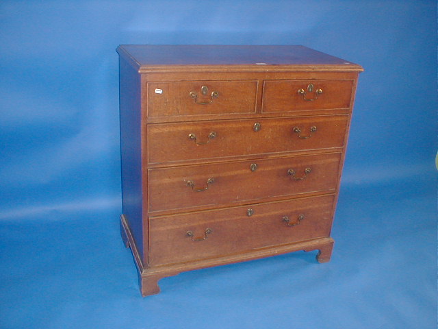 Appraisal: A Georgian oak chest of two short and three long