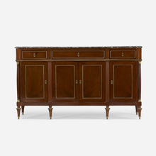 Appraisal: Louis XVI Style SIDEBOARD France th centurymahogany marble brass h