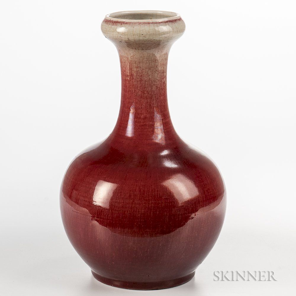 Appraisal: Large Flambe-glazed Vase Large Flambe-glazed Vase China globular form with