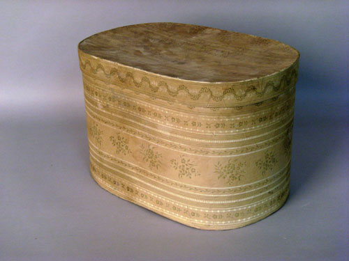 Appraisal: Wallpaper hat box th c h w