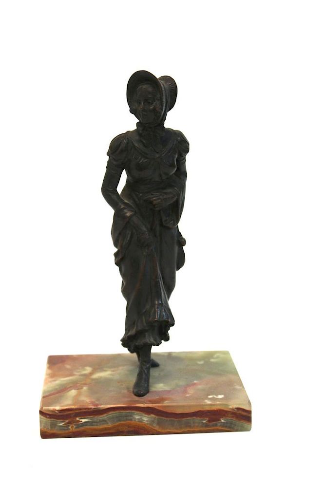 Appraisal: Woman in a Bonnet Figural Bronze Sculpture Woman in a