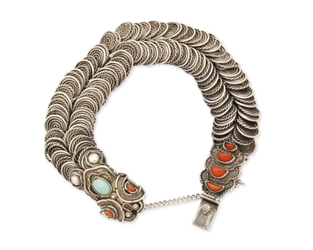 Appraisal: A Matl snake-motif silver bracelet - Mexico City Mexico Stamped