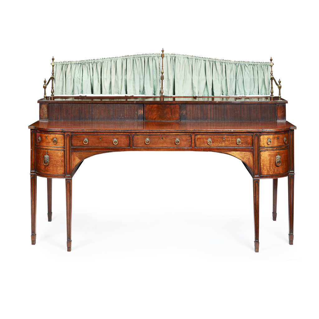 Appraisal: REGENCY STYLE MAHOGANY STAGEBACK SIDEBOARD LATE TH CENTURY the superstructure