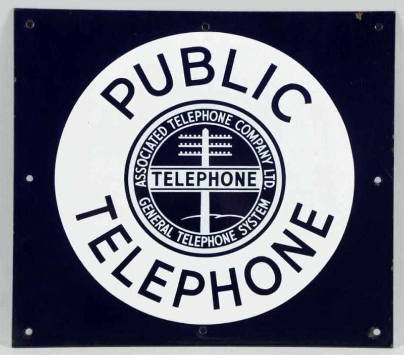 Appraisal: General Telephone System Sign Circa s porcelain two-sided Condition Excellent