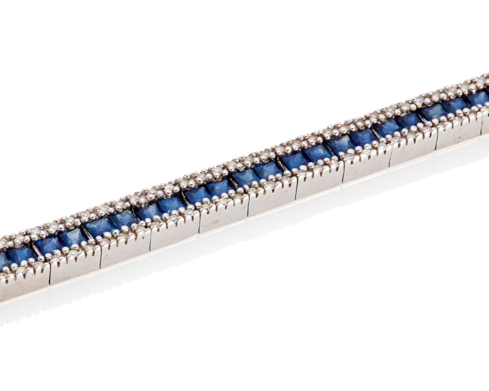 Appraisal: A SAPPHIRE AND DIAMOND BRACELETA sapphire and diamond bracelet k