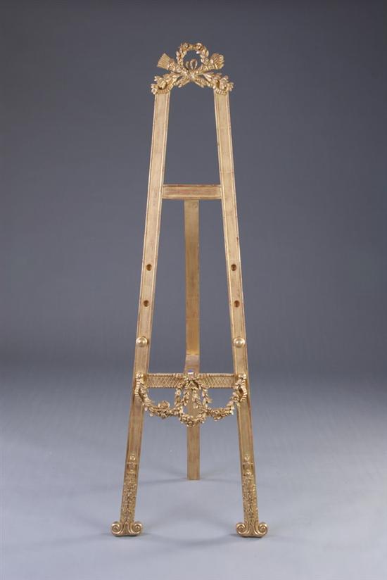 Appraisal: LOUIS XVI STYLE GILT EASEL th century red bole water