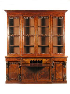 Appraisal: A Victorian mahogany secretaire bookcase by T A Blain Liverpool