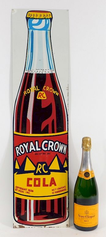 Appraisal: Nehi Royal Crown Cola Tin Bottle Advertising Sign United States