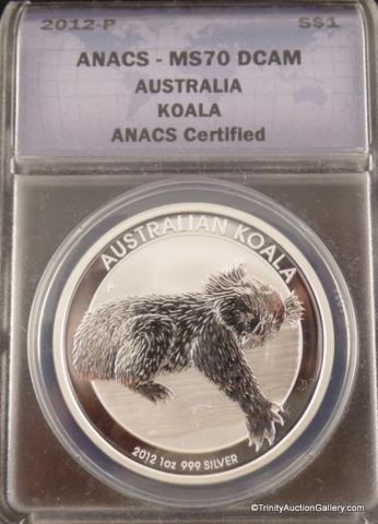 Appraisal: -P oz Silver Australian Koala MS CoinGraded and slabbed by