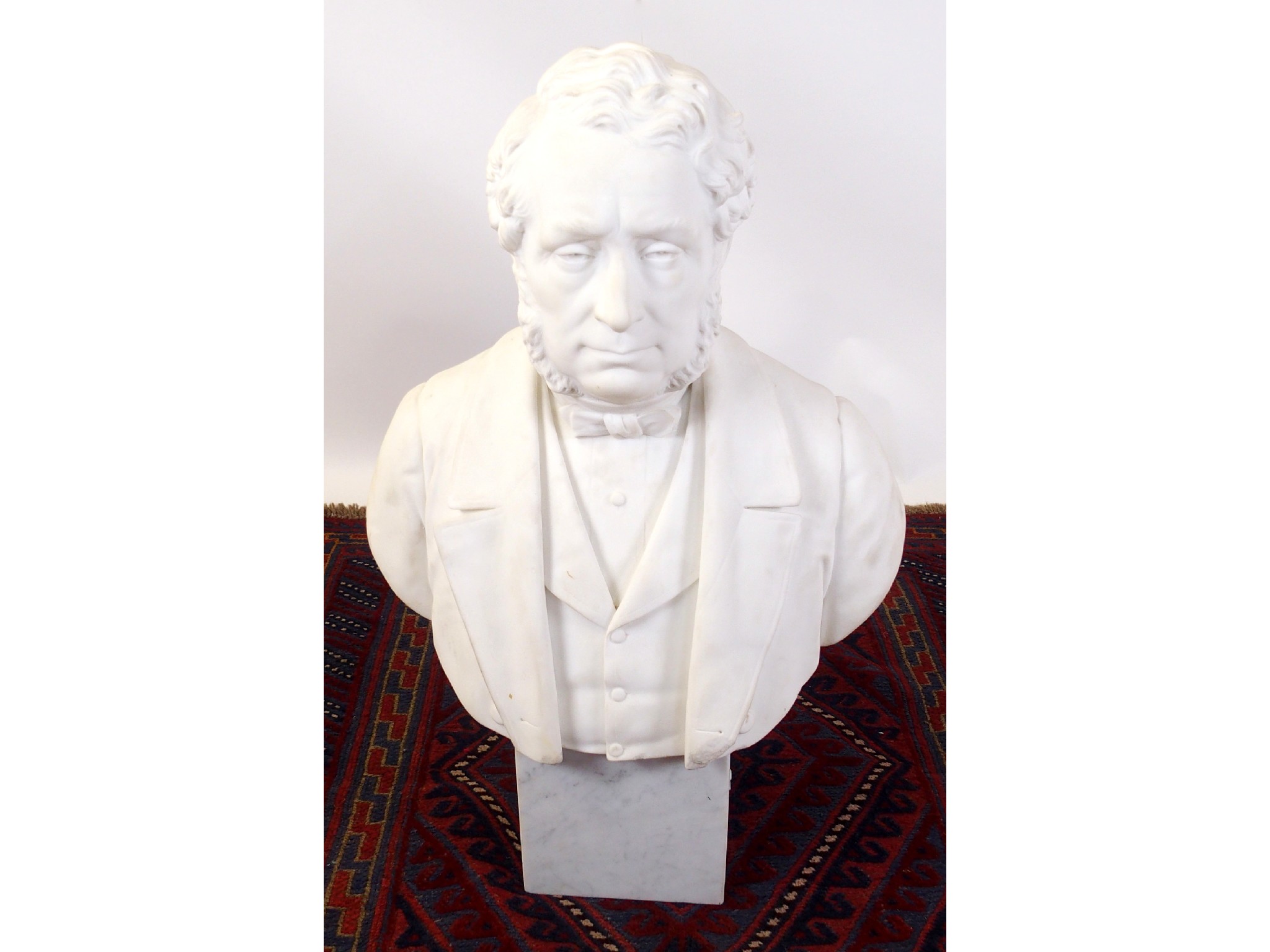 Appraisal: A Victorian white marble bust by Aristide FontanaCarrara dated bust