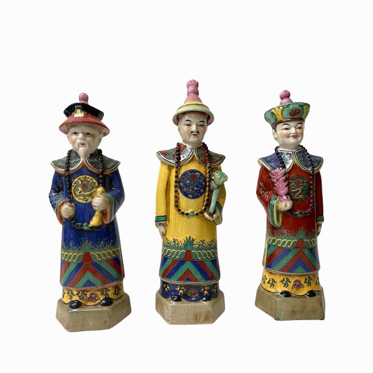 Appraisal: Chinese Porcelain Figurines Chinese Porcelain Figurines Each measuring approximately inches